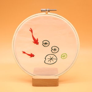 Transparent goldfish Embroidery Kit beginner, Beginner Embroidery kit, Modern embroidery kit cross stitch, Hand Embroidery Kit, Tree house