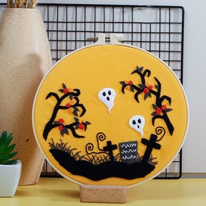 Embroidery Kit beginner, Beginner Embroidery kit, Halloween embroidery kit cross stitch, DIY Embroidery Kit, Needlepoint, Craft image 8