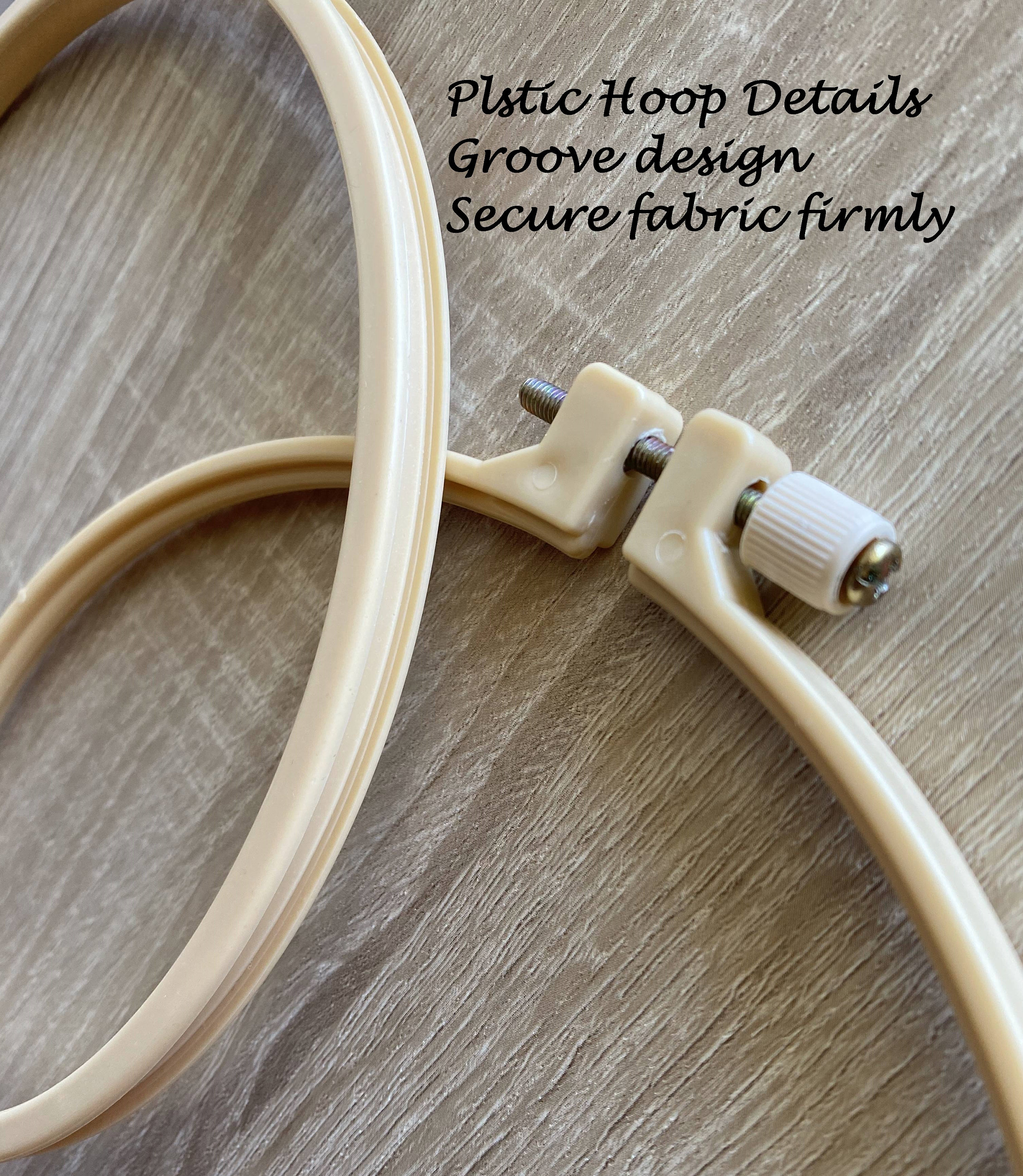 Plastic Embroidery Hoops 6, 8, Neutral Colors Embroidery Hoops With Tight  Grip, Cross Stitch Hoops 