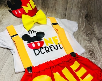 mickey mouse boy 1st birthday outfit