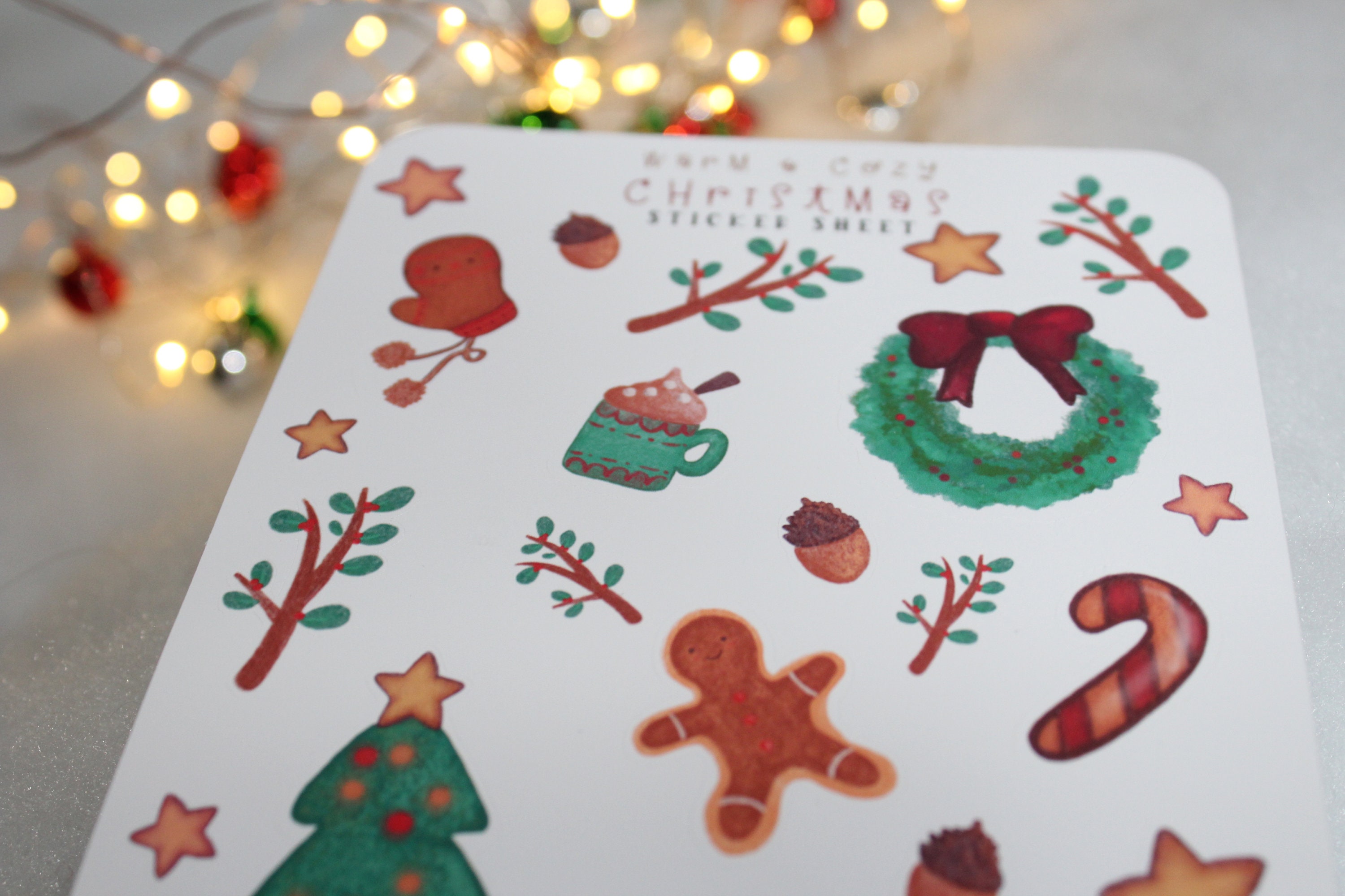 Christmas Sticker Sheet Cute Christmas Stickers Cute | Etsy