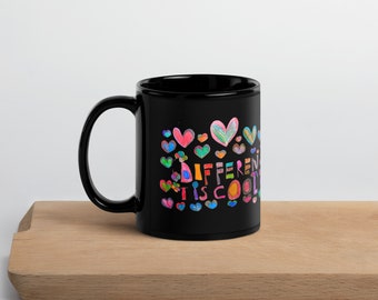 Different is Cool Black Mug