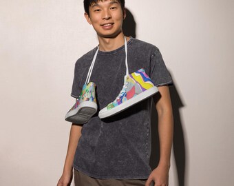 Glowing Lights Men’s High Top Shoes