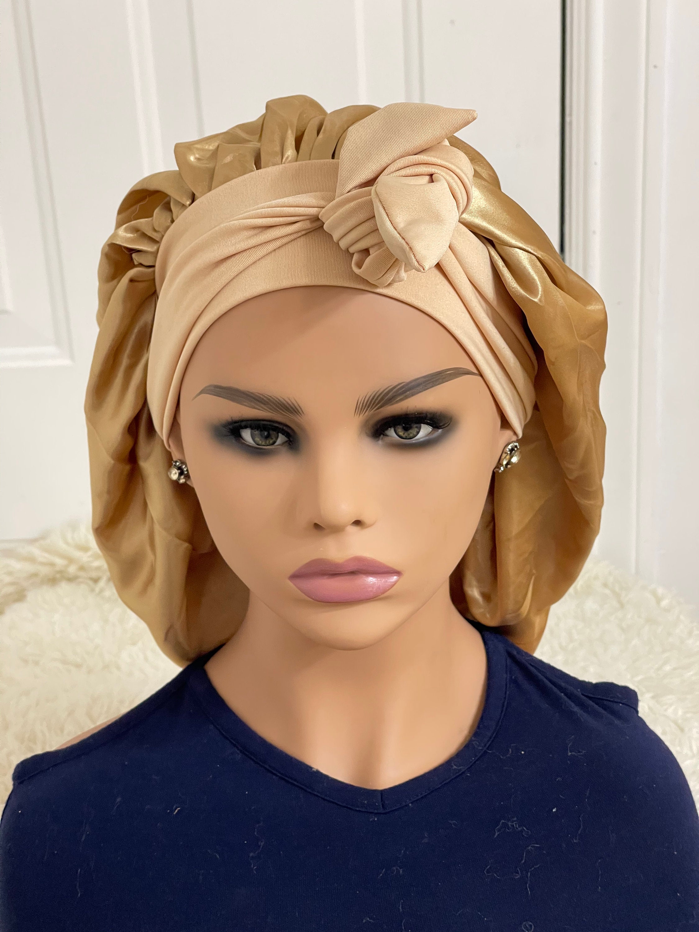 SATIN Turban Silky Hair / Satin hair for big Etsy