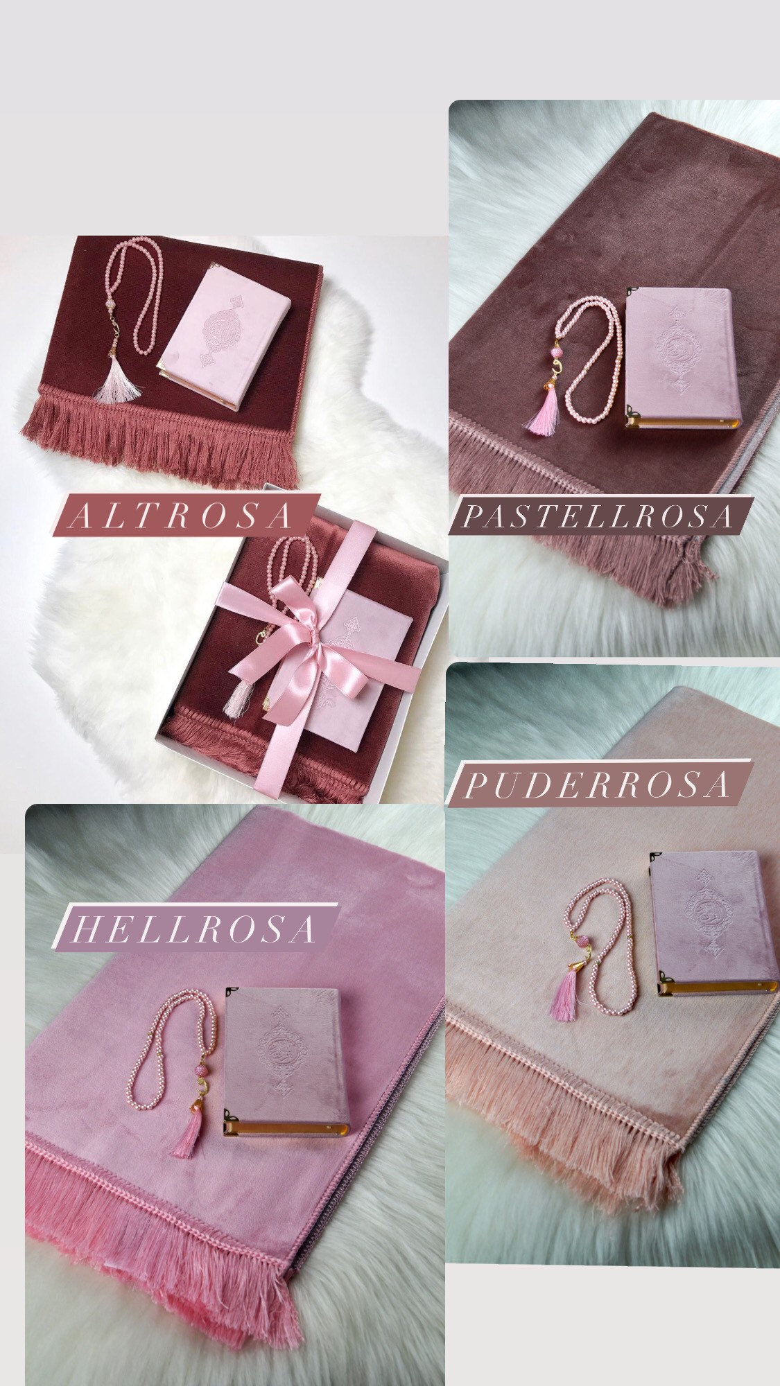 EXQIOUR Gebetsteppich Set - Mit Perlen Und Tasche, Rutschfeste Gebetsmatte