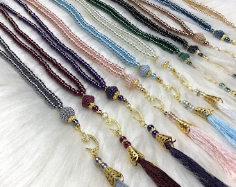 Perles de prière| Tasbih| Misbah faite de 99 perles et d’un pendentif / chapelet musulman