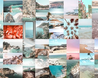 90 Wall Collage Kit Photos Coastal Beach Vibes Aesthetic VSCO Decor, 30 60 or 90 Modern Holiday Photo Prints Sent in Mail Tezza Wall Decor