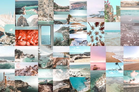 90 Collage Kit Photos Boho Beach Vibes Aesthetic VSCO Wall 