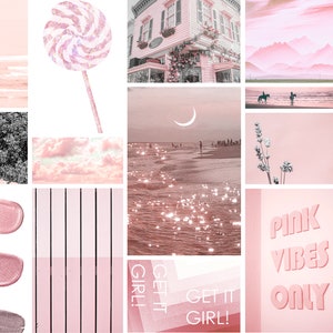 Wall Collage Kit 90 Pics Light Pastel Pink Vibes Aesthetic VSCO, 30, 60, or 90 Photo Prints Mailed to You, Tezza Blush Style Kit Room Decor image 7