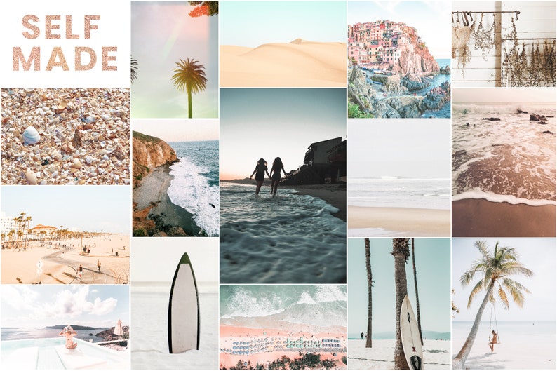 90 Collage Kit Photos Boho Beach Vibes Aesthetic VSCO Wall Decor, 30 60 or 90 Vacation Photo Prints Mailed to You Tezza Wall Kit Room Decor image 5