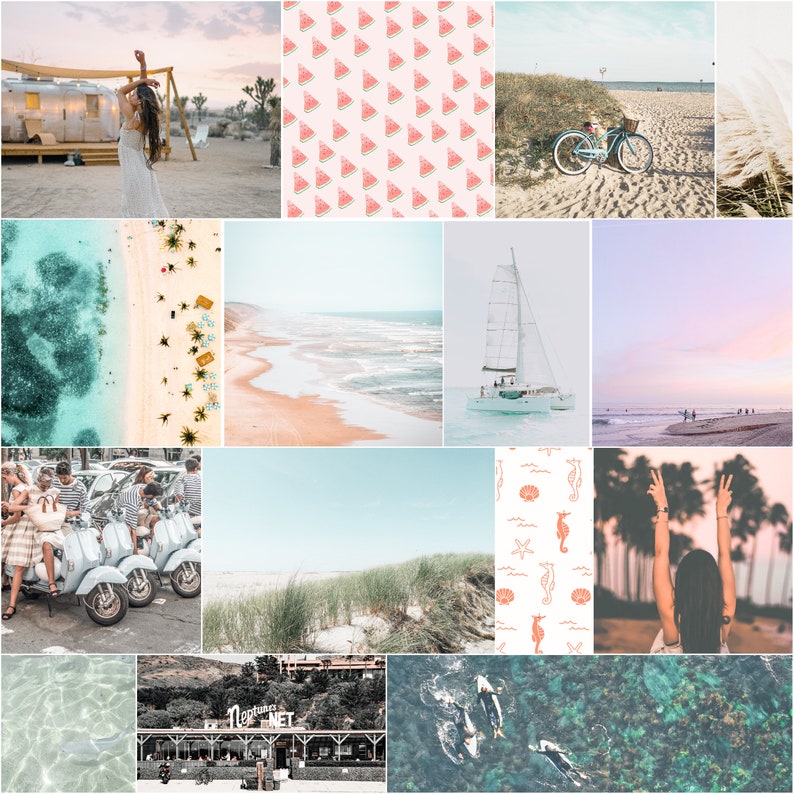 90 Collage Kit Photos Boho Beach Vibes Aesthetic VSCO Wall Decor, 30 60 or 90 Vacation Photo Prints Mailed to You Tezza Wall Kit Room Decor image 4