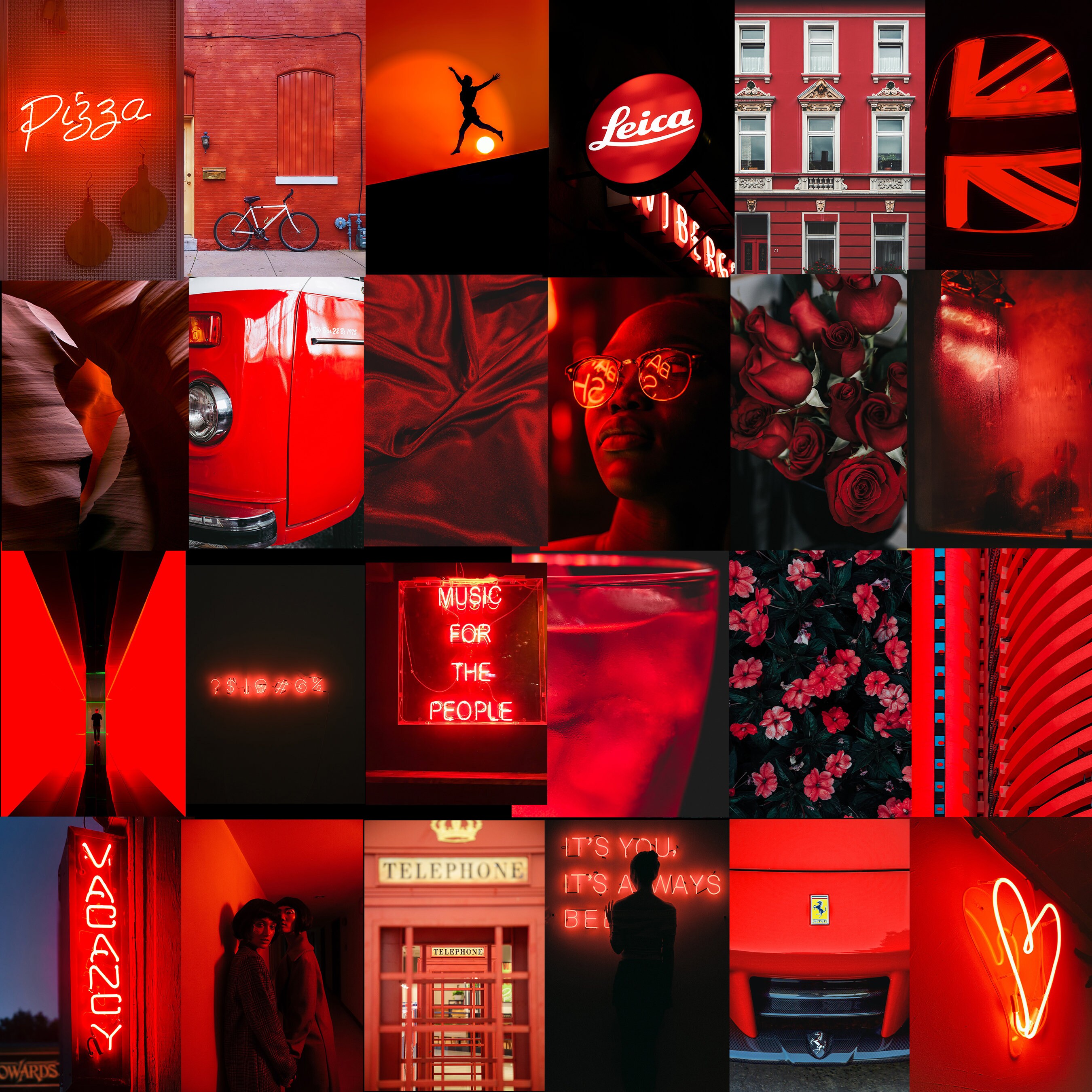 60 Print Red Wall Collage Kit Aesthetic Dream VSCO Wall Decor Collage ...