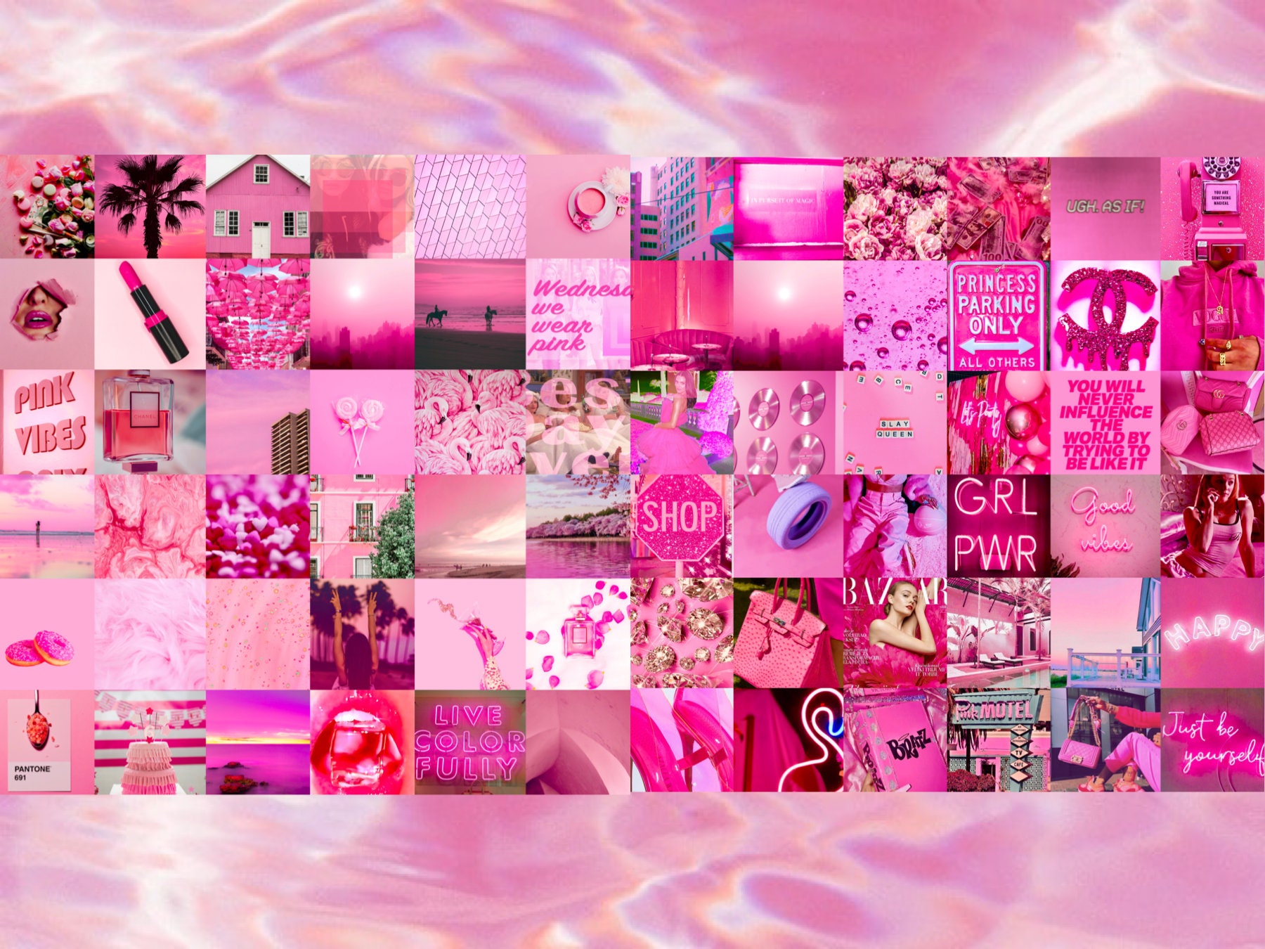 Wall Collage Kit 90 Hot Deep Pink Aesthetic VSCO Wall Decor - Etsy