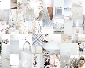 90 Wall Collage Kit Photos White Minimalist Tones Aesthetic VSCO Decor, 30 60 or 90 Modern Boujee Photo Prints Sent in Mail Tezza Wall Decor