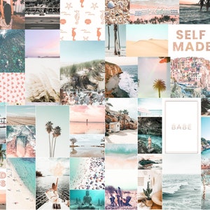 90 Collage Kit Photos Boho Beach Vibes Aesthetic VSCO Wall Decor, 30 60 or 90 Vacation Photo Prints Mailed to You Tezza Wall Kit Room Decor