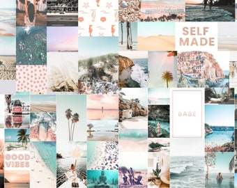 90 Collage Kit Photos Boho Beach Vibes Aesthetic VSCO Wall Decor, 30 60 or 90 Vacation Photo Prints Mailed to You Tezza Wall Kit Room Decor