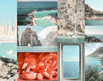 90 Collage Kit Photos Boho Beach Vibes Aesthetic VSCO Wall 