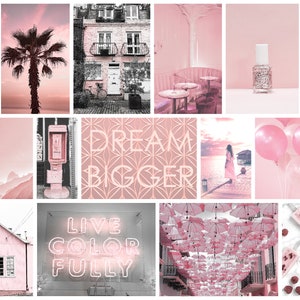 Wall Collage Kit 90 Pics Light Pastel Pink Vibes Aesthetic VSCO, 30, 60, or 90 Photo Prints Mailed to You, Tezza Blush Style Kit Room Decor image 6