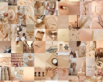 90 Wall Collage Kit Photos Boujee Fashion Beige Tan Tones Aesthetic VSCO Decor, 30 60 or 90 Art Photo Prints Sent in Mail Tezza Wall Decor