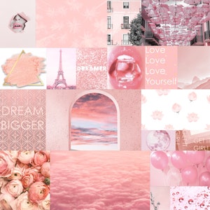 Wall Collage Kit 90 Pics Light Pastel Pink Vibes Aesthetic VSCO, 30, 60, or 90 Photo Prints Mailed to You, Tezza Blush Style Kit Room Decor image 4