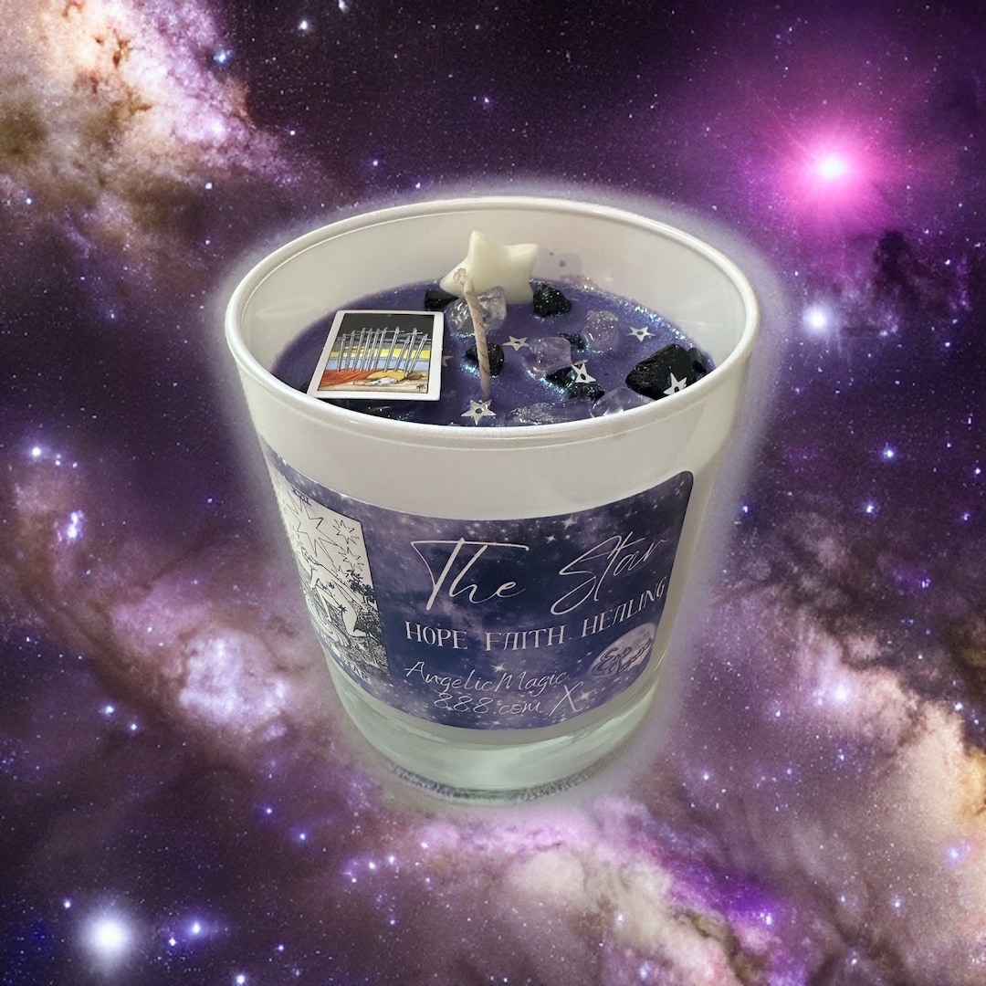 Eso Tarot Star Crystal Candle With Tourmaline and Quartz exclusive Etsy