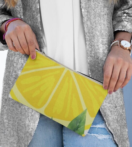 Positano Clutch Bag Purse Pochette - Artisan Italy Lemon Tile