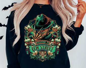 Elm Street Sweatshirt, Freddy Krueger Sweatshirt, Nightmare Shirt, Horror Movie Shirt, Horror Movie Gift, Halloween Horror Movie Sweatshirt