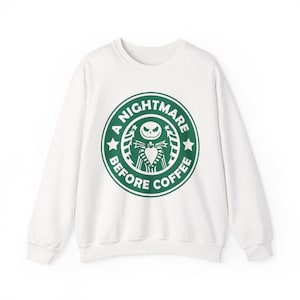A Nightmare Before Coffee Sweatshirt, Nightmare Before Christmas Shirts, Nightmare Before Christmass, Halloween Sweatshirts, Halloween Shirt immagine 2