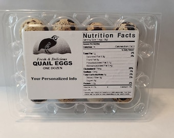 Holds 12 Eggs 100 JUMBO Quail Egg Cartons With Labels Secure Snap Close!