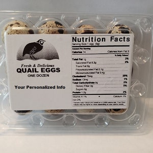 Personalized Quail Egg Carton Labels