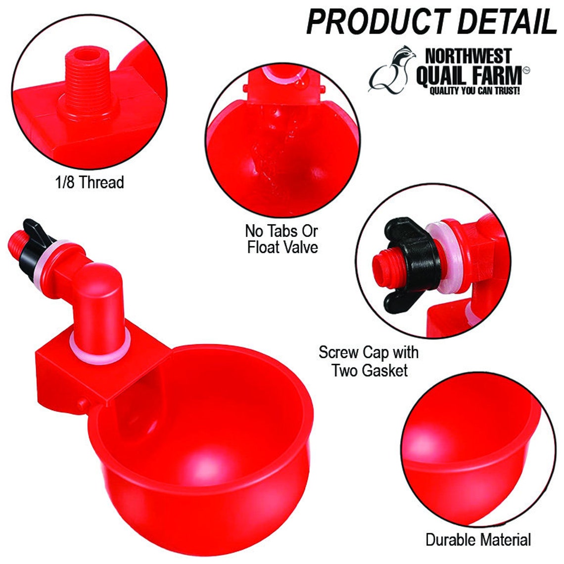 Automatic Chicken Waterer DIY KIT 4 Cups With 1/2 Tees Etsy