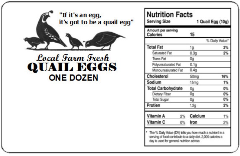 Quail Egg Carton Labels Etsy
