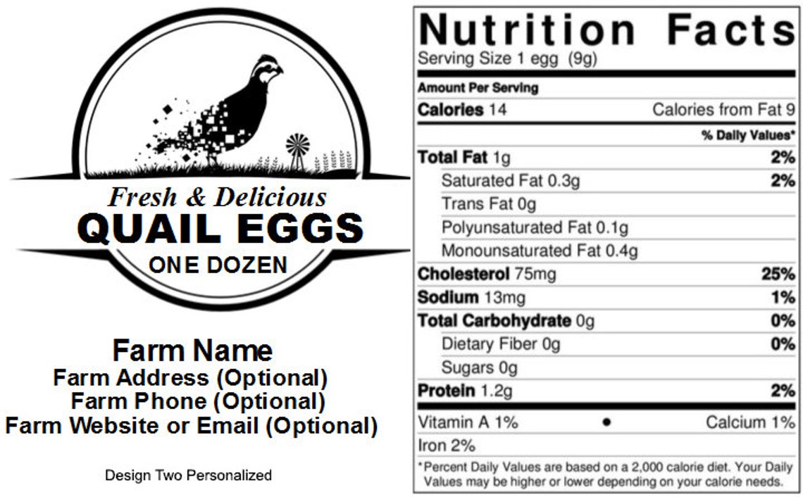 Personalized Quail Egg Carton Labels Etsy