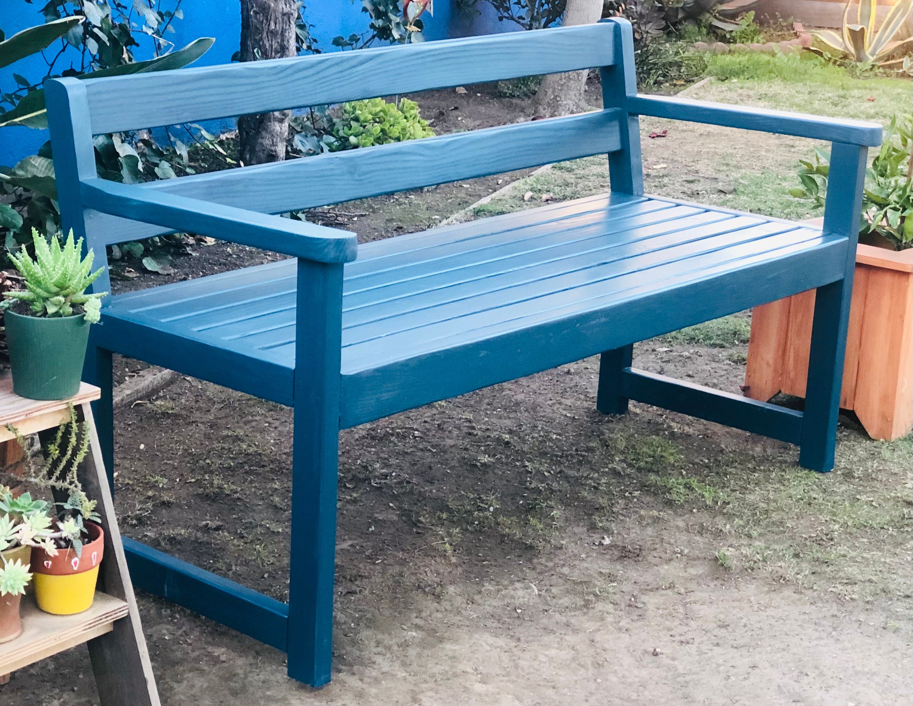 Beautiful Blue Garden Bench Available Only in San Francisco Etsy
