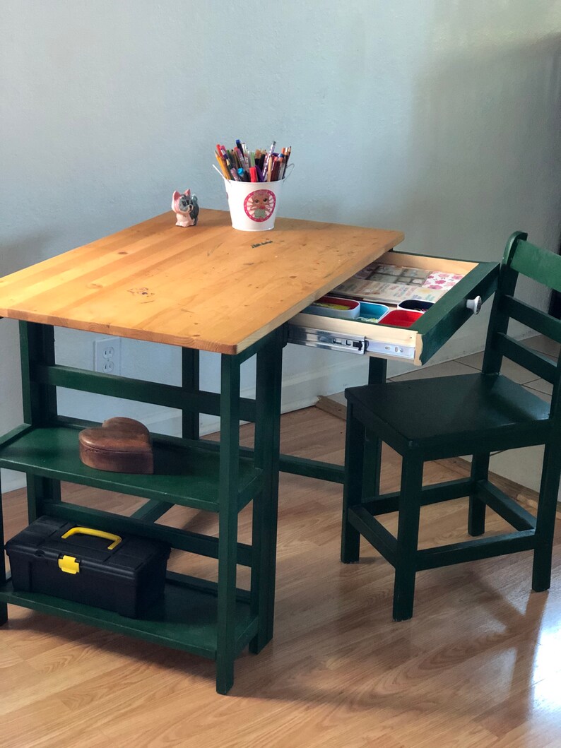 Beautiful Handmade Wooden Children's Desk customizable Etsy
