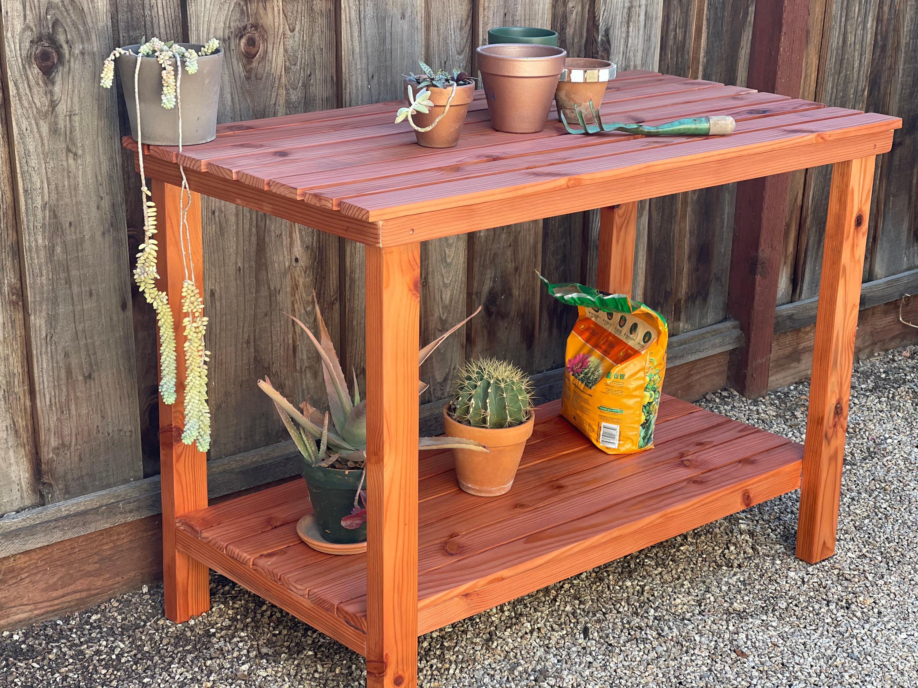 California Redwood Potting Bench customizable Etsy