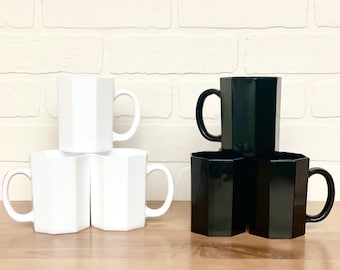 Octagonal Glass Coffee Mugs