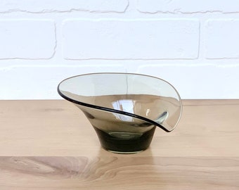 Freeform Green Glass Bowl