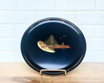 Vintage Couroc of Monterey San Francisco Round Tray