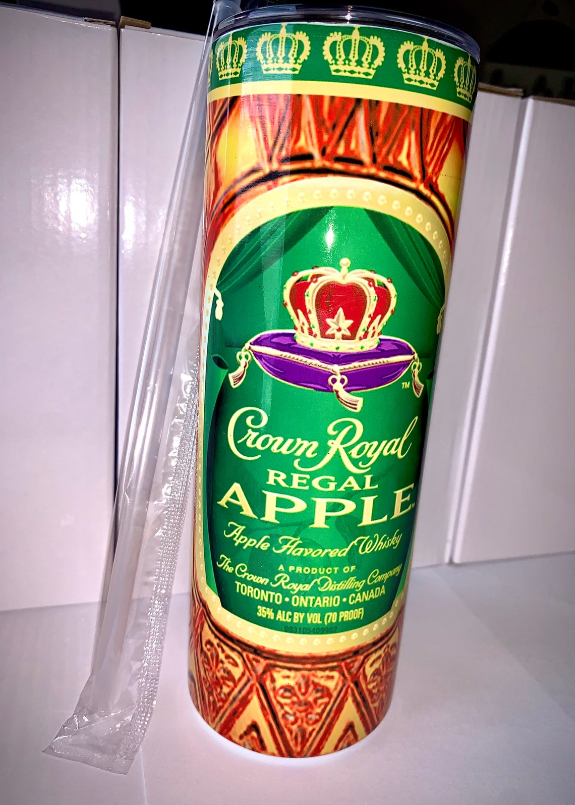 Green apple Crown royal tumbler 20oz Etsy