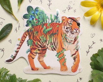 Jungle Cat Tiger Vinyl Sticker - The Oak Den