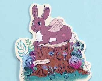 Jackalope - Adhesivo de vinilo de críptido - The Oak Den