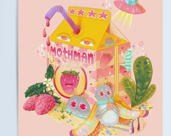 Lait Mothman - Impression d'Art - Cryptid Bonbons Mothman Impression artistique