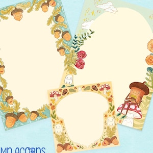 Bellota Otoño - Papel de notas y Penpal Printables - The Oak Den