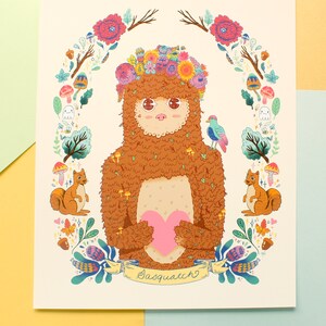 Sasquatch Cryptid Portrait Art Print - 8x10 or 12x16