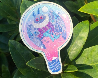 Mothman - Holographic Cryptid Vinyl Sticker - The Oak Den