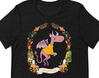 The Jersey Devil - Cryptid Portraits - Short-Sleeve Unisex T-Shirt - Size inclusive cryptozoology t-shirt