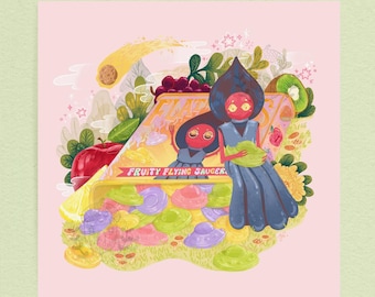 Soucoupes volantes fruitées Monster de Flatwoods - Impression artistique
