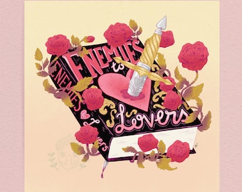 Enemies to lovers - Art print - book lovers fantasy art print