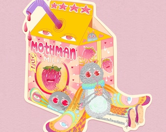 Mothman Milk - Sticker cryptide en vinyle
